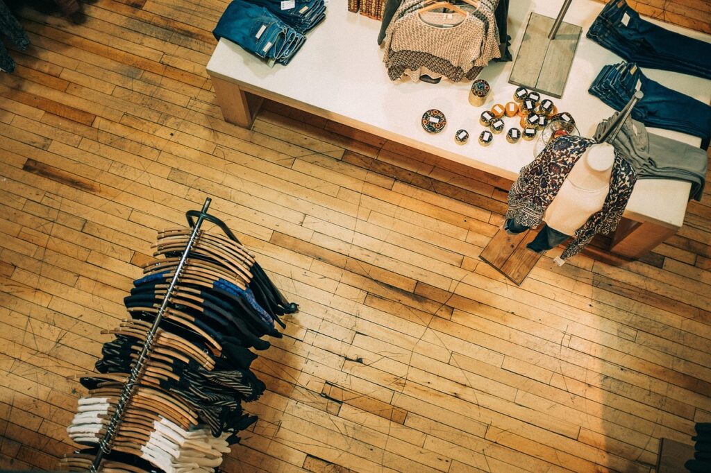 Cracking down on retail theft – tactics for preventing shoplifting - an overhead view of a fashion store.
