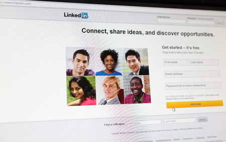 close up of linkedin's main page on a web browser