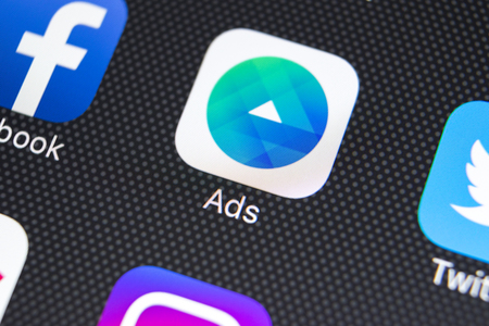 Yellow Pages vs Facebook ads - facebook ads application icon on apple iphone x screen close-up