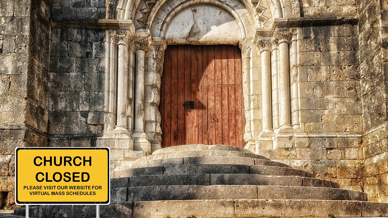 COVID-19 Business Update – 4 March 2021 - a church is closed because of COVID-19 restrictions.