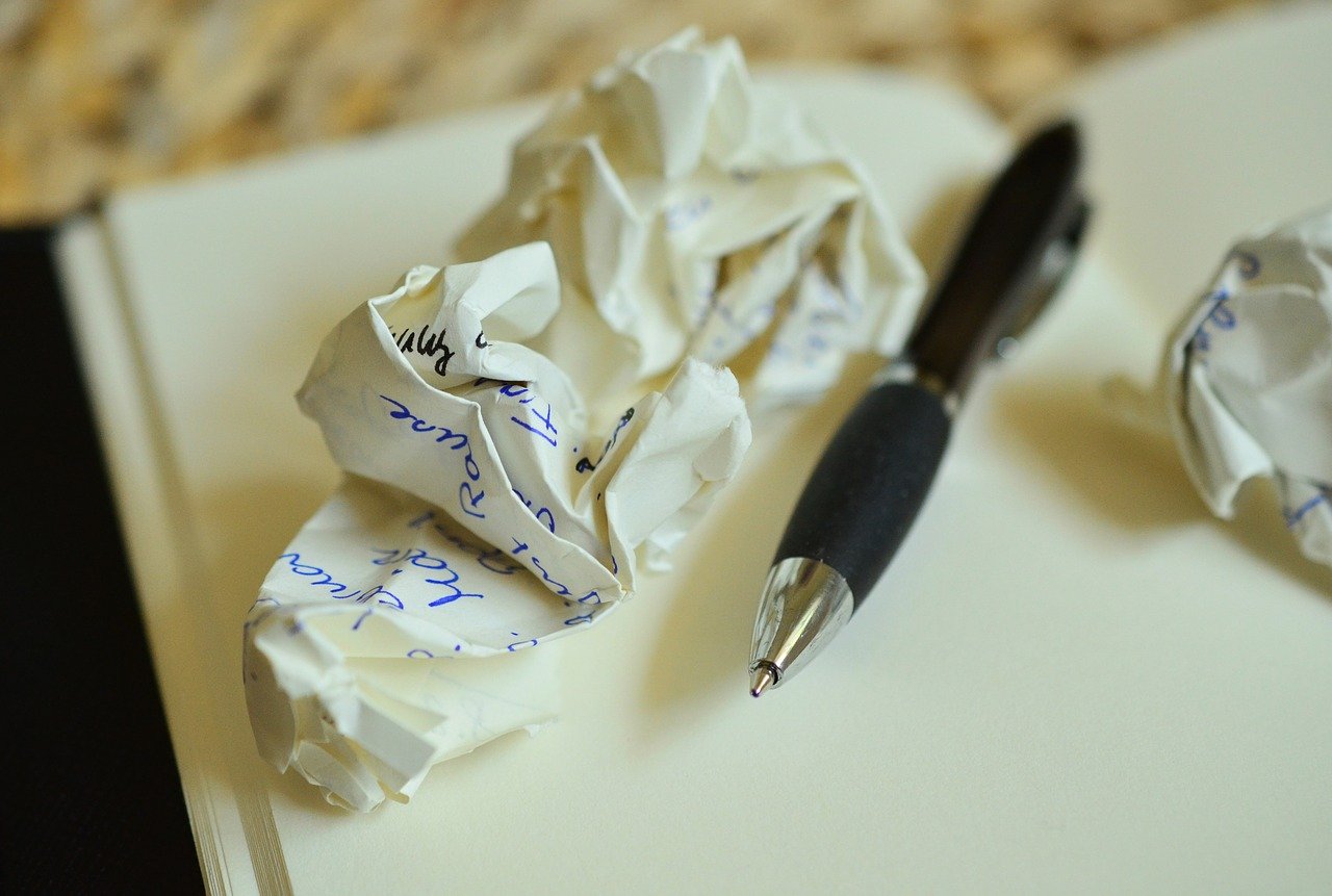 4 Ways to make the most of business down time - a crumpled, discarded note from a planning notebook