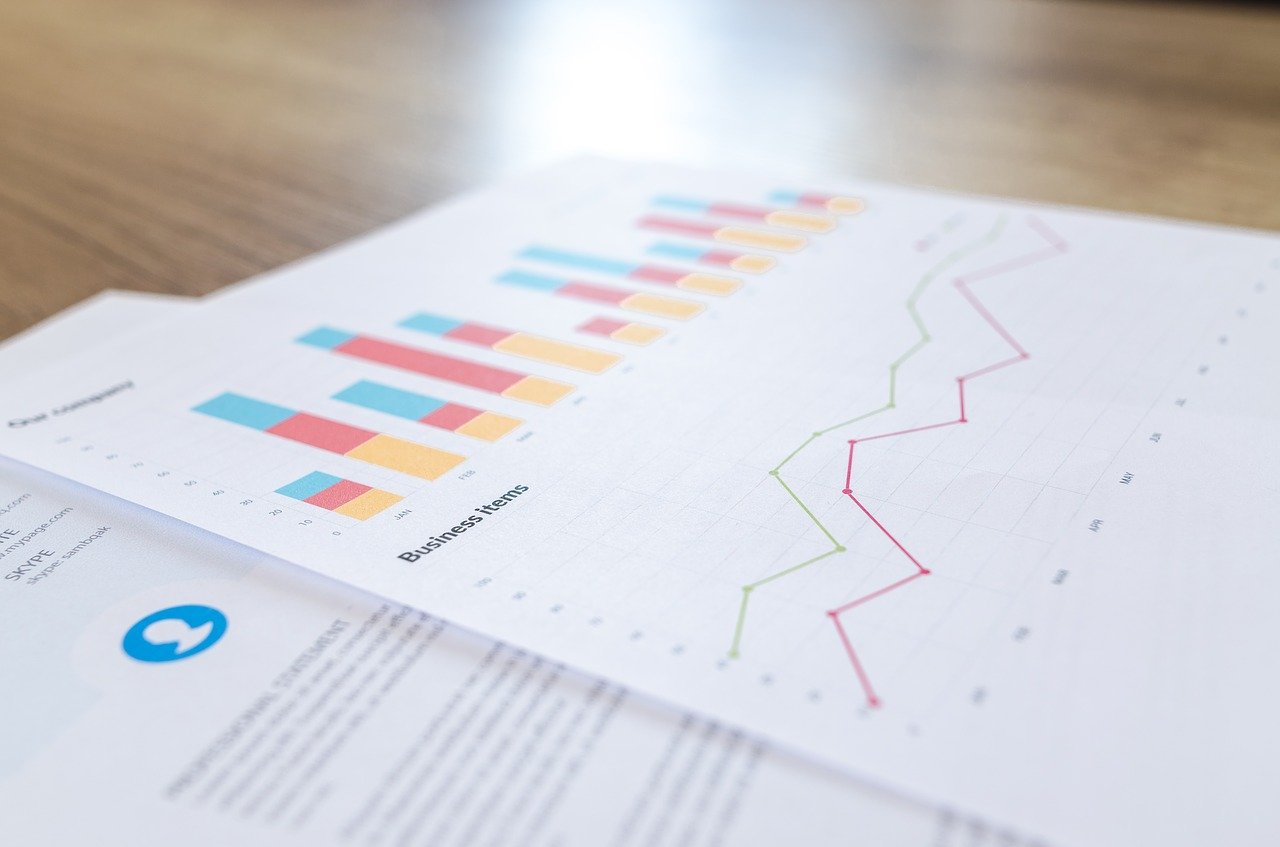 How to build an effective financial plan for your business - a plan with colourful charts lying on a desk.